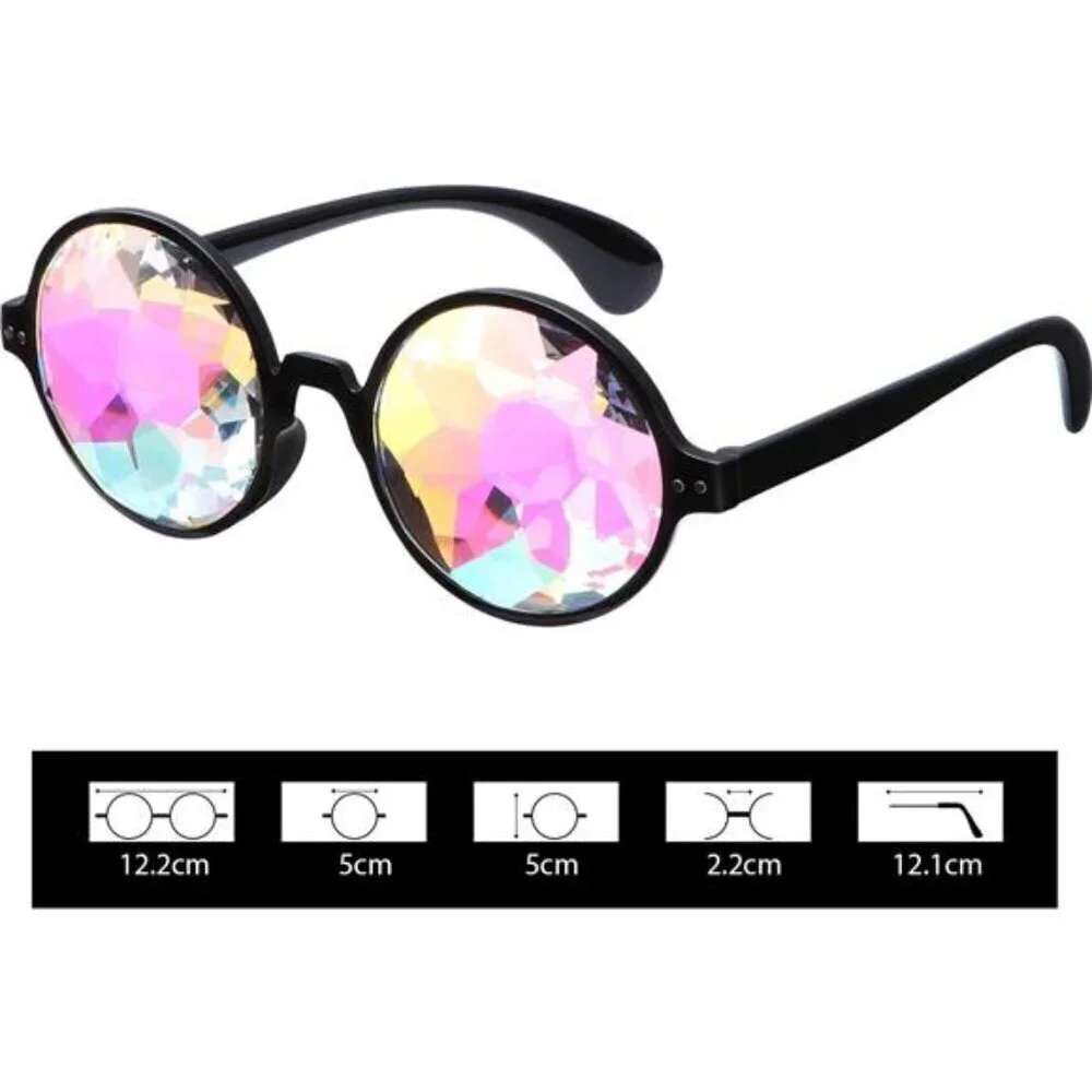 3 Pieces Festival Kaleidoscope Rave Glasses Goggles Kaleidoscope Diffraction